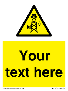Custom warning RF radiation transmitter